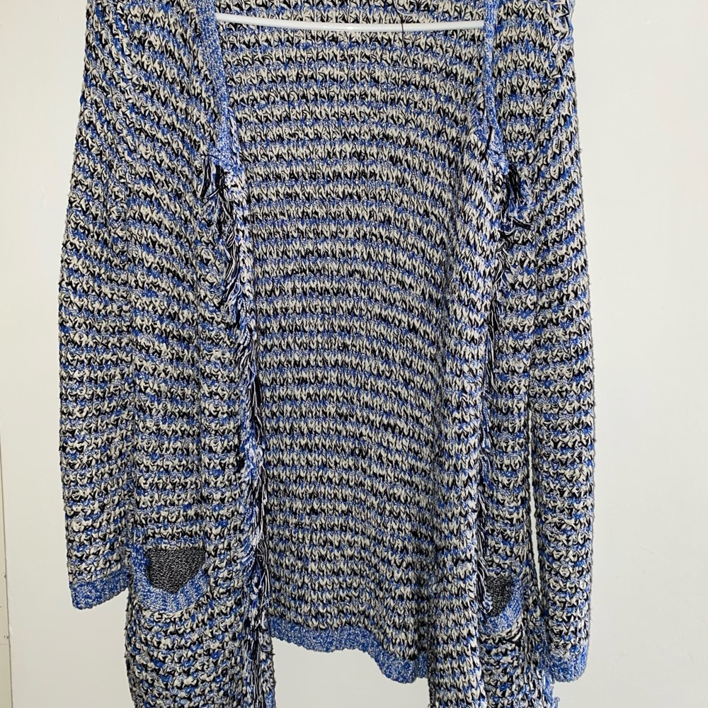Tommy Hilfiger knitted Blue, white and black open cardigan!